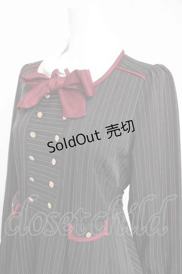 画像3: Amavel / 襟配色ストライプダブルボタンワンピース F 黒 Y-26-02-13-121-CA-OP-SZ-ZY (3)