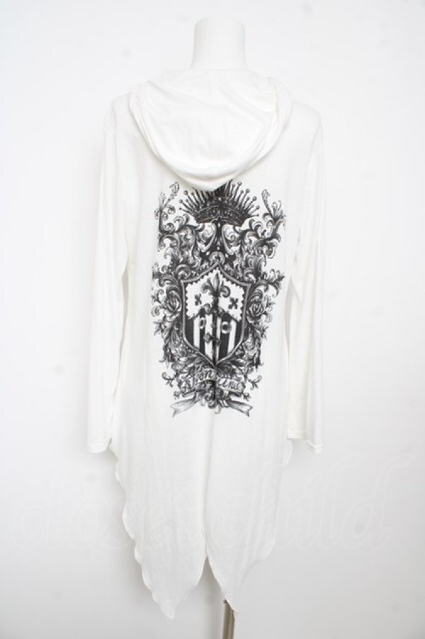 画像2: ALGONQUINS / エンブレムpt変形カーディガン F 白 Y-26-02-13-123-AL-TO-SZ-ZY (2)