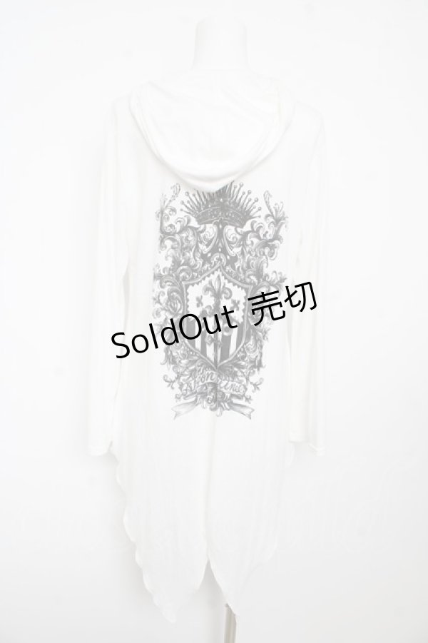 画像2: ALGONQUINS / エンブレムpt変形カーディガン F 白 Y-26-02-13-123-AL-TO-SZ-ZY (2)