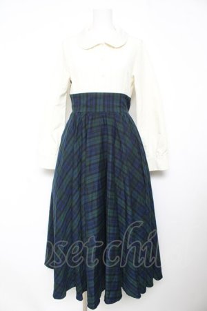 画像: Favorite / 英国チェックのお嬢様上品ワンピース M グリーン Y-26-02-13-126-LO-OP-SZ-ZY