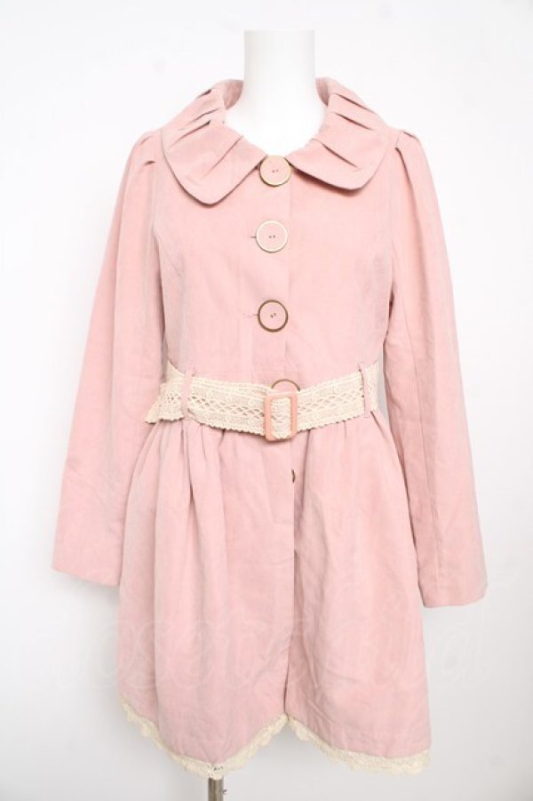 画像1: Ank Rouge / レースベルトスプリングコート M ピンク Y-26-02-13-130-CA-CO-SZ-ZY (1)
