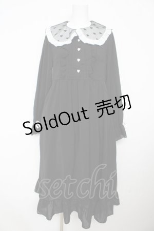 画像: DearMyLove / 選べる襟無地orハートドットフリルワンピース M 黒 Y-26-02-13-131-EL-OP-SZ-ZS