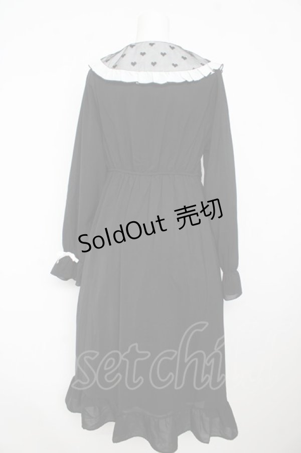 画像2: DearMyLove / 選べる襟無地orハートドットフリルワンピース M 黒 Y-26-02-13-131-EL-OP-SZ-ZS (2)