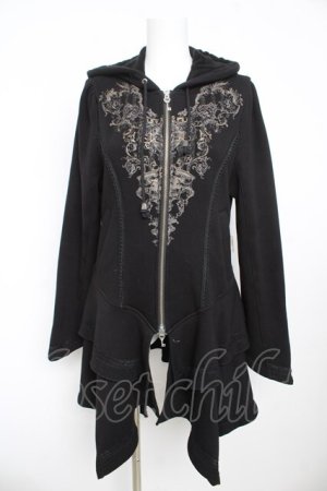 画像: Rozen Kavalier / 鍵チャーム裏起毛フリルパーカー  黒 Y-26-02-13-137-OO-OP-SZ-ZY