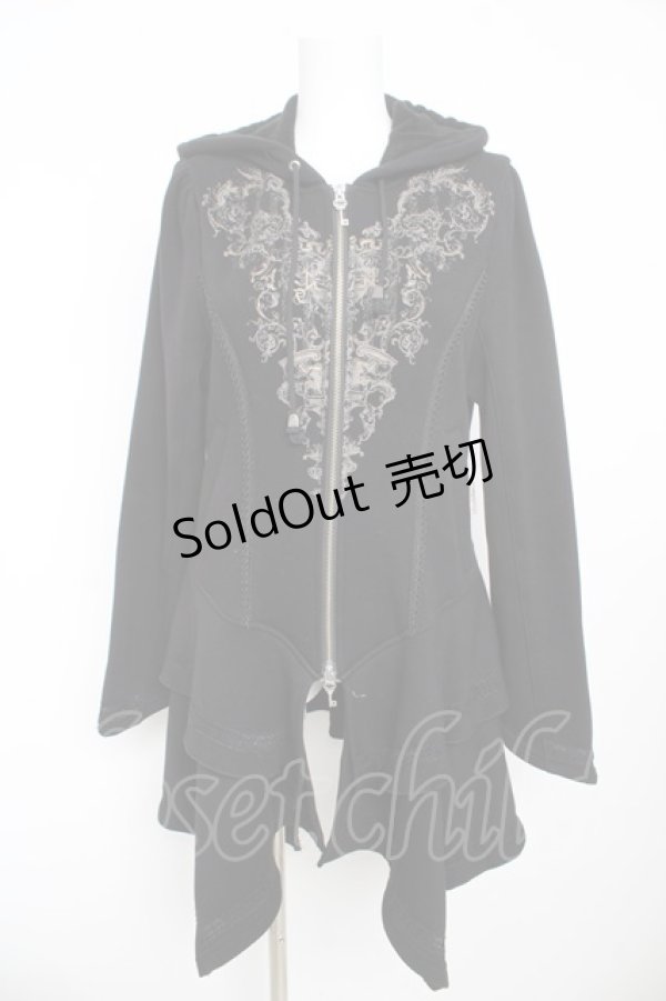 画像1: Rozen Kavalier / 鍵チャーム裏起毛フリルパーカー  黒 Y-26-02-13-137-OO-OP-SZ-ZY (1)