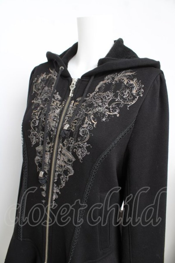 画像3: Rozen Kavalier / 鍵チャーム裏起毛フリルパーカー  黒 Y-26-02-13-137-OO-OP-SZ-ZY (3)