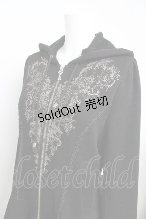 画像3: Rozen Kavalier / 鍵チャーム裏起毛フリルパーカー  黒 Y-26-02-13-137-OO-OP-SZ-ZY (3)