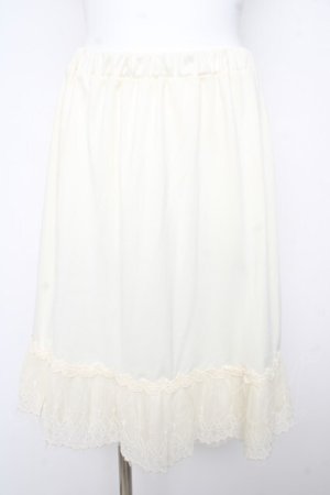 画像: axes femme / 裾レースペチコート M 生成り Y-26-02-13-139-AX-SK-SZ-ZY