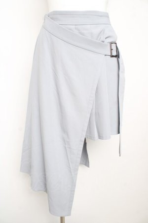 画像: axes femme POETIQUE / ラップデザインプリーツスカート M グレー Y-26-02-13-141-AX-BL-SZ-ZY