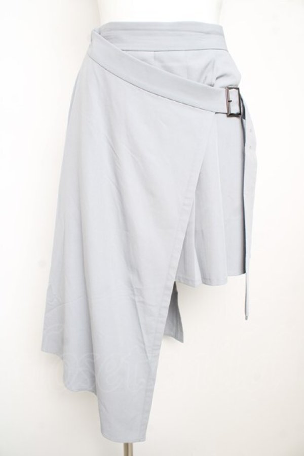 画像1: axes femme POETIQUE / ラップデザインプリーツスカート M グレー Y-26-02-13-141-AX-BL-SZ-ZY (1)