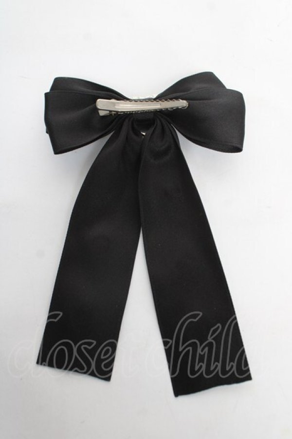 画像2: DearMyLove / キラキラビジューリボンクリップ  黒 Y-26-02-13-018-EL-AC-SZ-ZY (2)