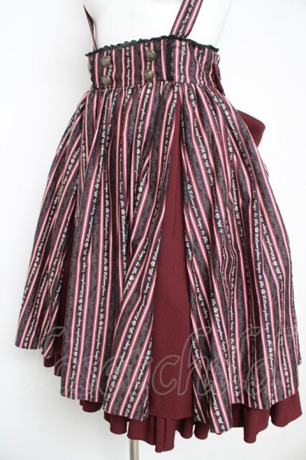 画像3: metamorphose / Royal stripe スカート  エンジ Y-26-02-13-145-ME-SK-SZ-ZY (3)