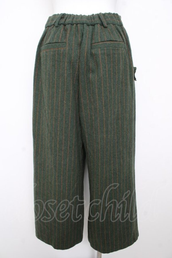 画像2: axes femme / 花レースストライプパンツ M グリーン Y-26-02-13-147-AX-PA-SZ-ZY (2)