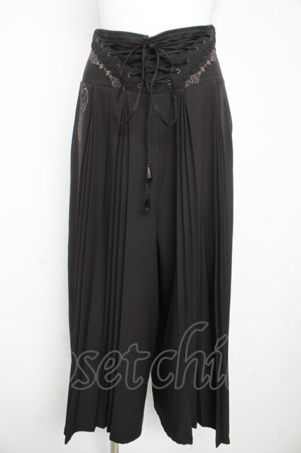 画像1: Rozen Kavalier / プリーツ袴ワイドパンツ  黒 Y-26-02-13-148-OO-PA-SZ-ZY (1)