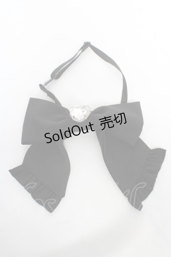 画像1: DearMyLove / キラキラビジューフリルリボン  黒 Y-26-02-13-019-EL-ZA-SZ-ZY (1)