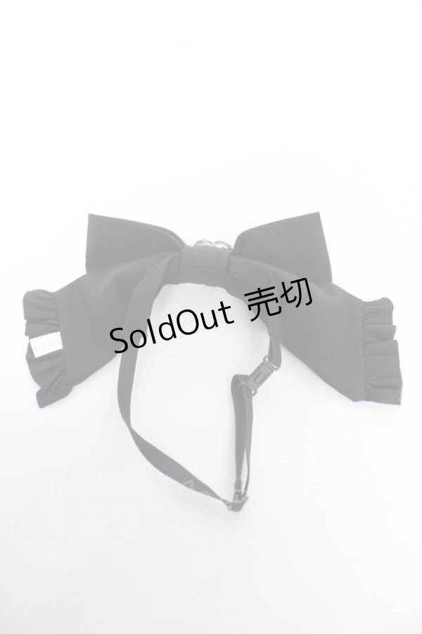 画像2: DearMyLove / キラキラビジューフリルリボン  黒 Y-26-02-13-019-EL-ZA-SZ-ZY (2)