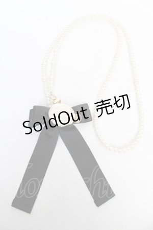 画像: Maison de FLEUR / ローズグログランリボンパールチェーン F ブラック Y-26-02-13-020-LO-ZA-SZ-ZT636-F004