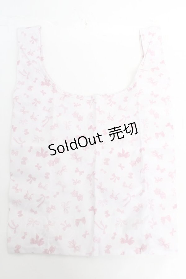 画像2: Maison de FLEUR / リボンプリントエコバッグ F ピンク Y-26-02-13-021-LO-BG-SZ-ZY (2)