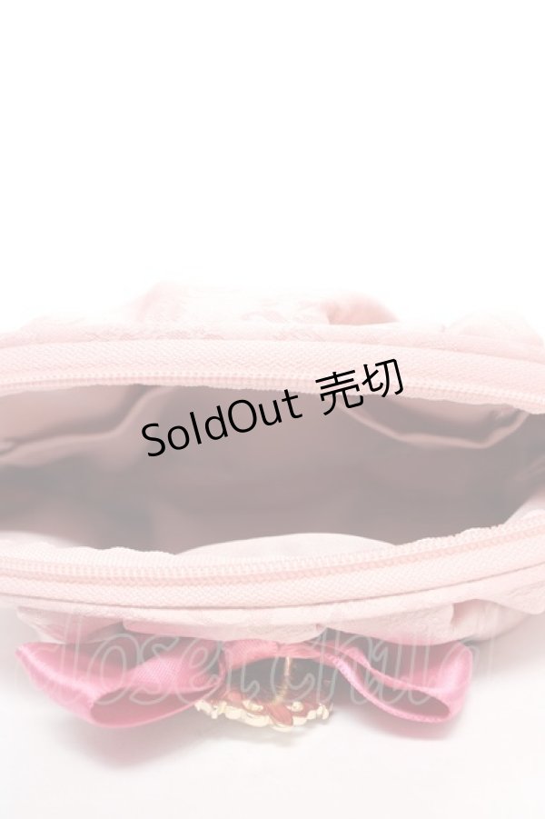 画像3: Maison de FLEUR / ロココラウンドタックポーチ F ダークピンク Y-26-02-13-023-LO-ZA-SZ-ZY (3)