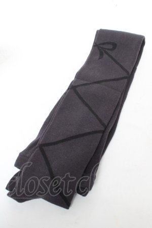 画像: axes femme / レースアップリボン柄タイツ  グレー Y-26-02-13-034-AX-ZA-SZ-ZY