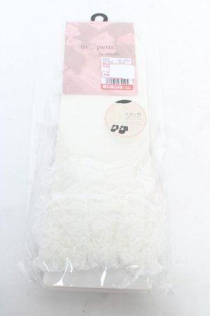 画像: m petit by misako / AMCSラッセルリボンフリル 23-25cm 中白 Y-26-02-13-039-LO-ZA-SZ-ZY