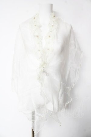 画像: axes femme / フリルオーガンジーショール  キナリ Y-26-02-13-047-AX-ZA-SZ-ZY