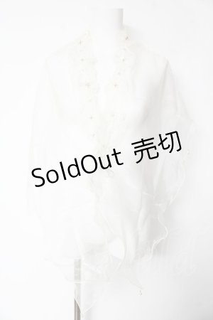 画像: axes femme / フリルオーガンジーショール  キナリ Y-26-02-13-047-AX-ZA-SZ-ZY