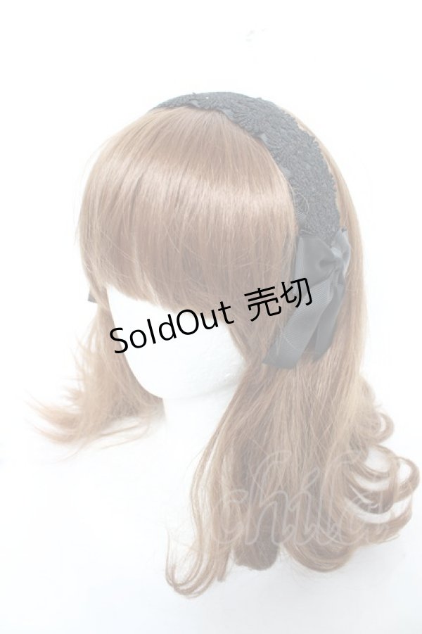 画像1: m petit by misako / レースリボンカチューシャ  中黒 Y-26-02-13-049-LO-AC-SZ-ZY (1)