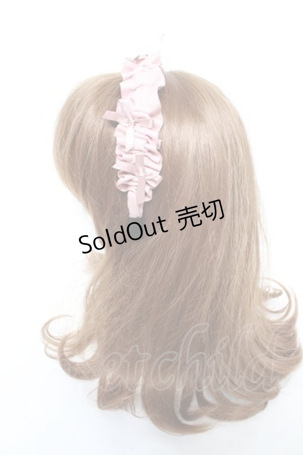 画像2: m petit by misako / ギャザーリボンカチューシャ  中桃 Y-26-02-13-051-LO-AC-SZ-ZY (2)