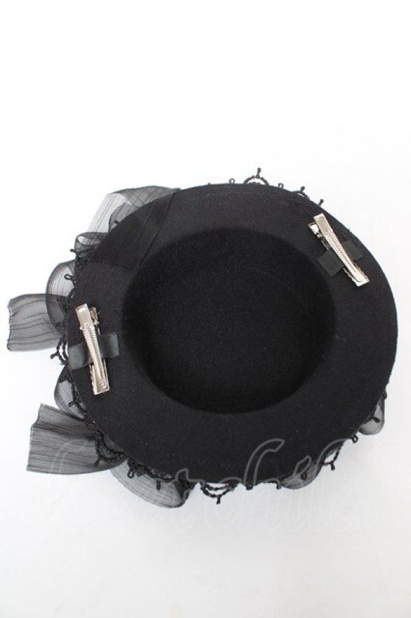 画像3: axes femme / リボンフリルミニハット  黒 Y-26-02-13-052-AX-AC-SZ-ZY (3)