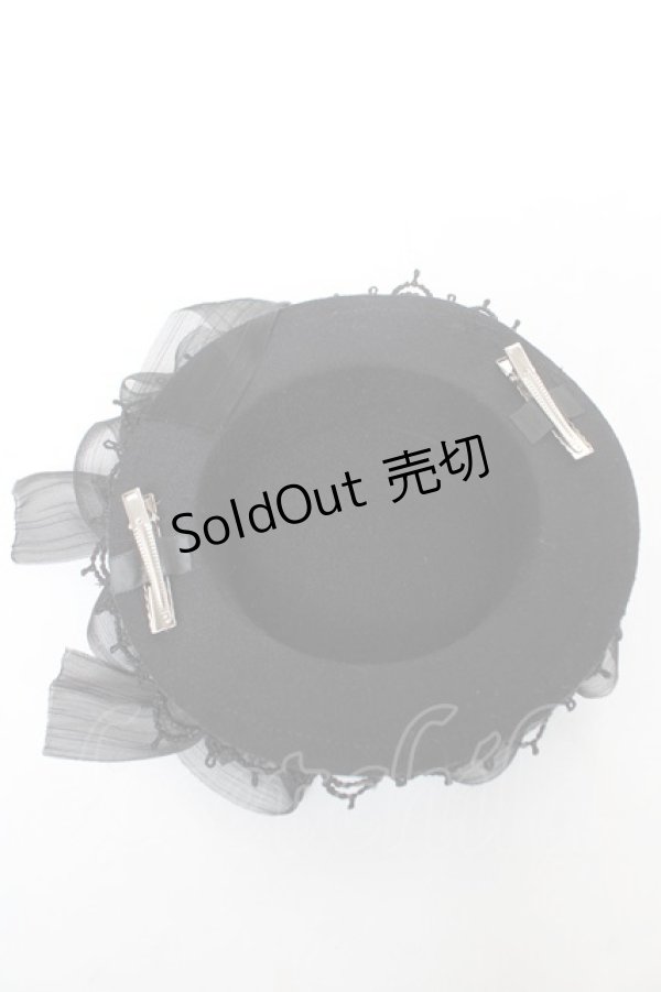 画像3: axes femme / リボンフリルミニハット  黒 Y-26-02-13-052-AX-AC-SZ-ZY (3)