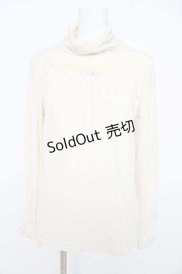 画像1: axes femme / 袖モチーフ付きタートル L 生成り Y-26-02-15-001-AX-TO-IG-ZS (1)