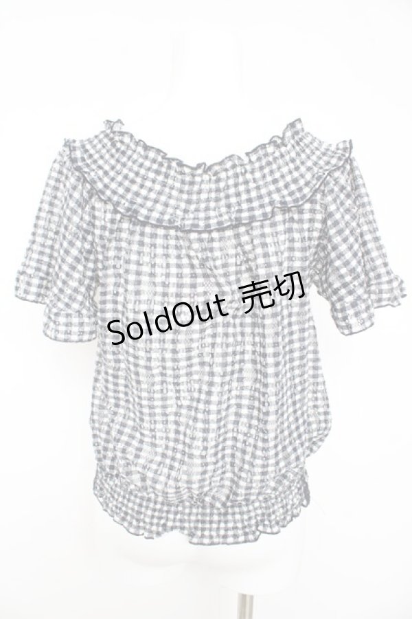 画像2: axes femme / レースシャーリングプルオーバー M クロ×シロ Y-26-02-15-049-AX-TO-IG-ZY (2)