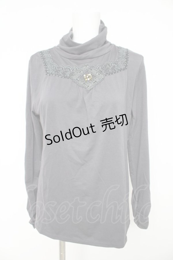 画像1: axes femme / 胸元ビジュータートル L グレー Y-26-02-15-050-AX-TO-IG-ZY (1)