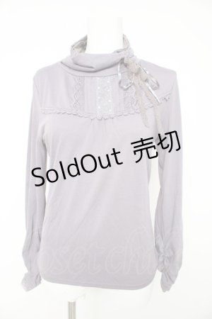 画像: axes femme / レース重ねタートルネックカットソー M パープル Y-26-02-15-051-AX-TO-IG-ZY