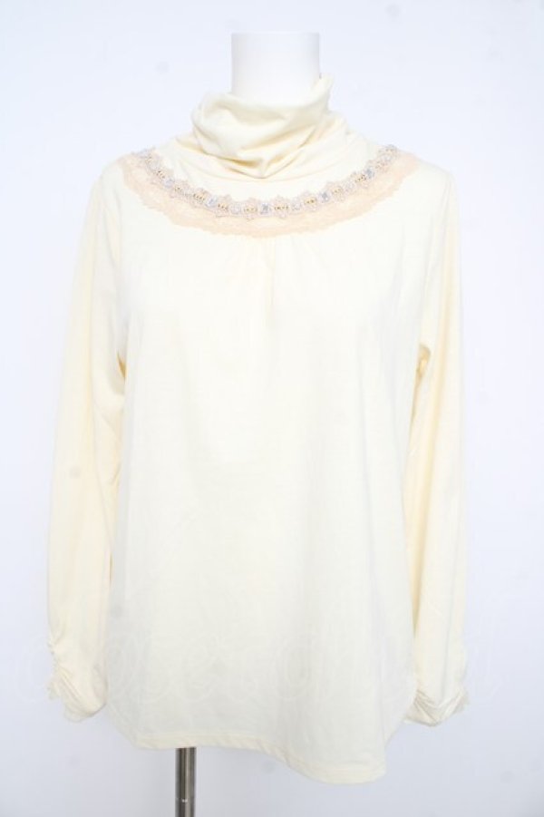 画像1: axes femme / ハシゴレース使いタートル Ｌ 生成り Y-26-02-15-006-AX-TO-IG-ZY (1)