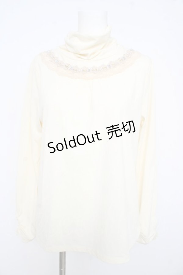 画像1: axes femme / ハシゴレース使いタートル Ｌ 生成り Y-26-02-15-006-AX-TO-IG-ZI (1)