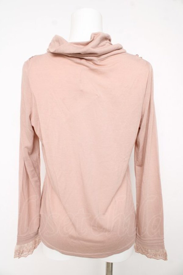 画像2: axes femme / パール配色ベロアはしごリボンカットソー M ピンク Y-26-02-15-055-AX-TO-IG-ZY (2)