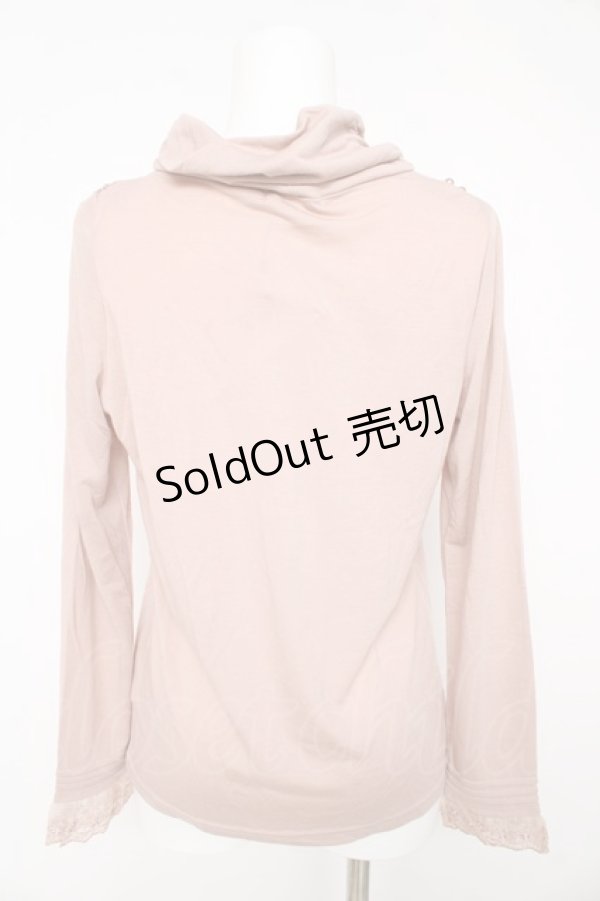 画像2: axes femme / パール配色ベロアはしごリボンカットソー M ピンク Y-26-02-15-055-AX-TO-IG-ZY (2)