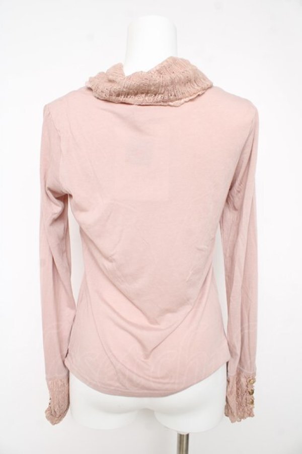 画像2: axes femme / レースヨークタートルネックカットソー M ピンク Y-26-02-15-057-AX-TO-IG-ZY (2)