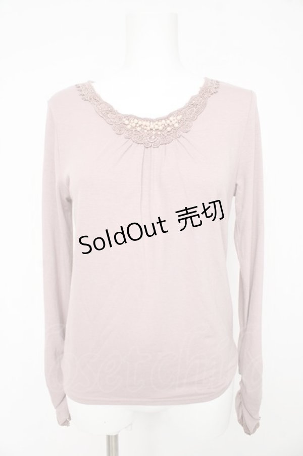 画像1: axes femme / パールビーズインナーカットソー M ピンク Y-26-02-15-059-AX-TO-IG-ZS (1)