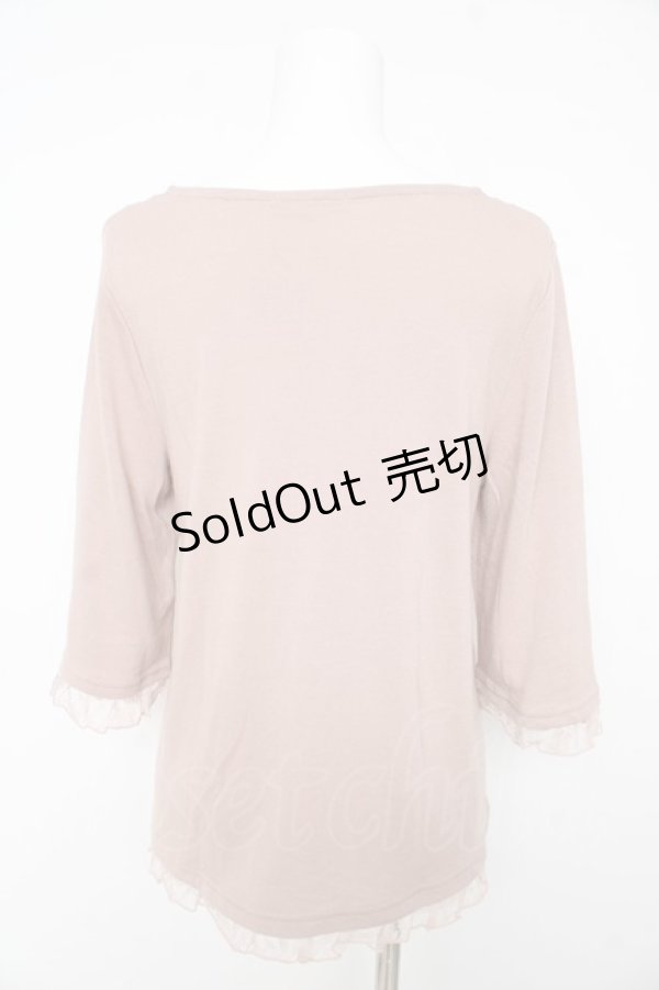 画像2: axes femme / レ-スアップカットソー Ｍ ピンク Y-26-02-15-063-AX-TO-IG-ZY (2)