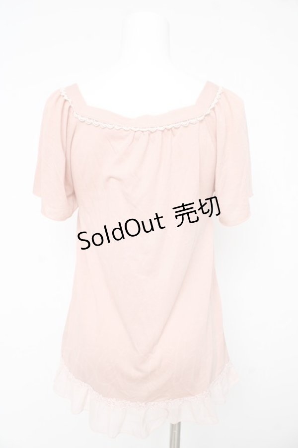 画像2: axes femme / フラワーレースTシャツ M ピンク Y-26-02-15-064-AX-TO-IG-ZY (2)