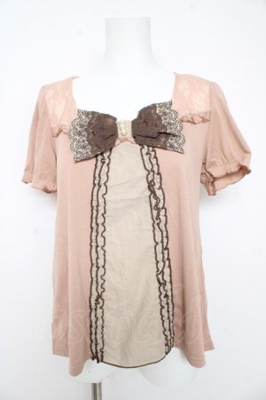 画像: axes femme / BIGリボンパフスリーブトップス M ピンク Y-26-02-15-066-AX-TO-IG-ZY