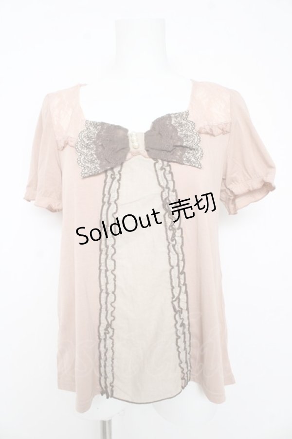 画像1: axes femme / BIGリボンパフスリーブトップス M ピンク Y-26-02-15-066-AX-TO-IG-ZS (1)