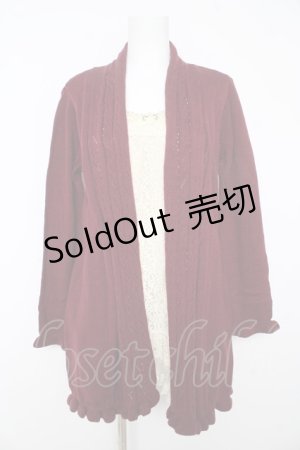 画像: axes femme / カーディガン風レイヤードトップス M ワイン×アイボリー Y-26-02-15-068-AX-TO-IG-ZT0220E