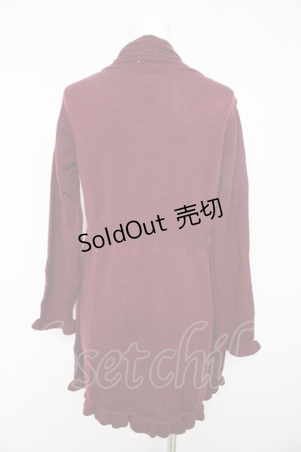 画像2: axes femme / カーディガン風レイヤードトップス M ワイン×アイボリー Y-26-02-15-068-AX-TO-IG-ZT0220E (2)