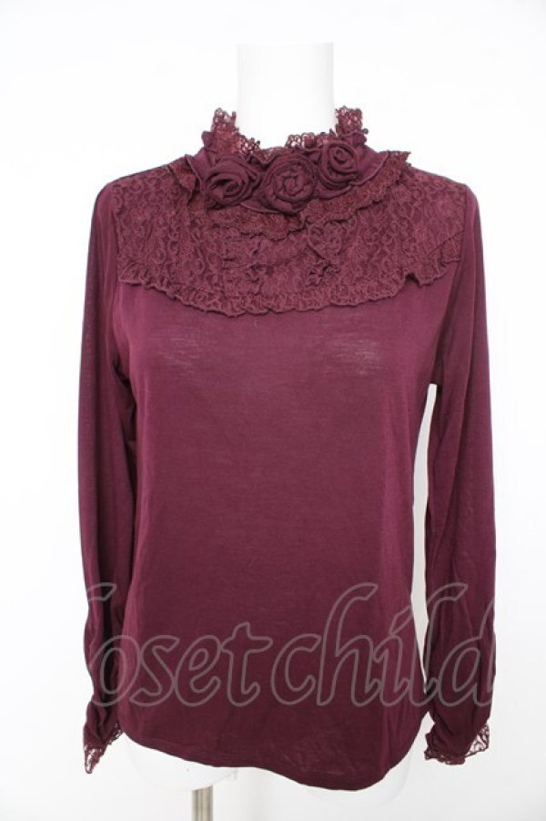 画像1: axes femme / 薔薇コサージュ付きタートル M パープル Y-26-02-15-070-AX-TO-IG-ZY (1)