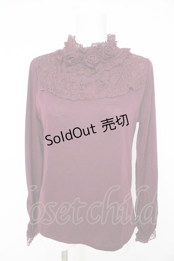 画像1: axes femme / 薔薇コサージュ付きタートル M パープル Y-26-02-15-070-AX-TO-IG-ZS (1)