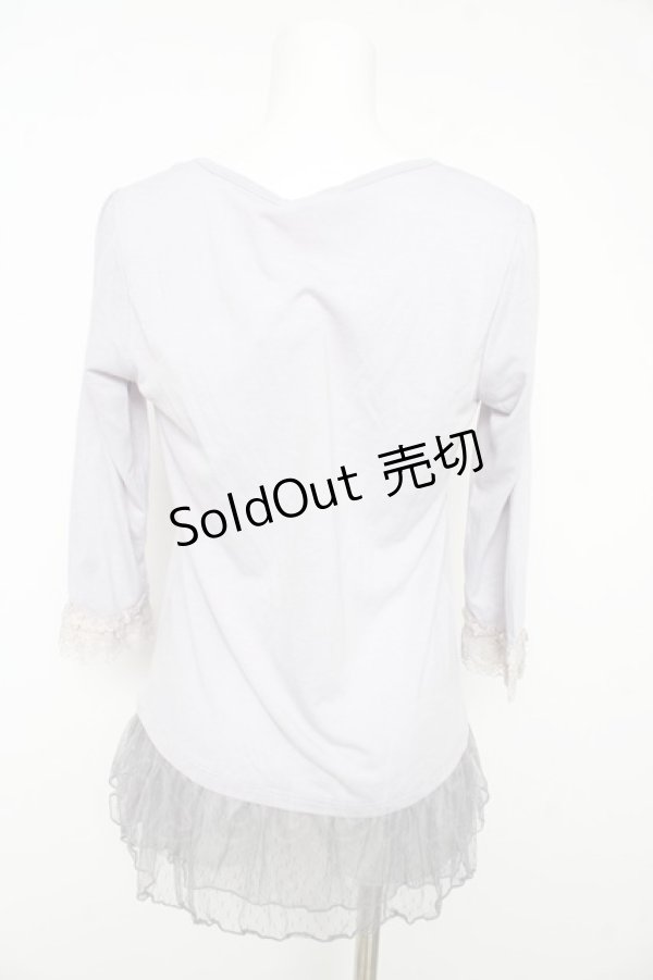 画像2: axes femme / ドットフリルチュールカットソー M ラベンダー Y-26-02-15-071-AX-TO-IG-ZY (2)